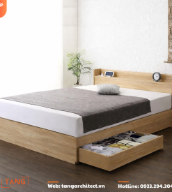 Giường Ngủ Gỗ Công Nghiệp Lõi Xanh Chống Ẩm Hiện Đại Dành Cho Gia Đình TA033
